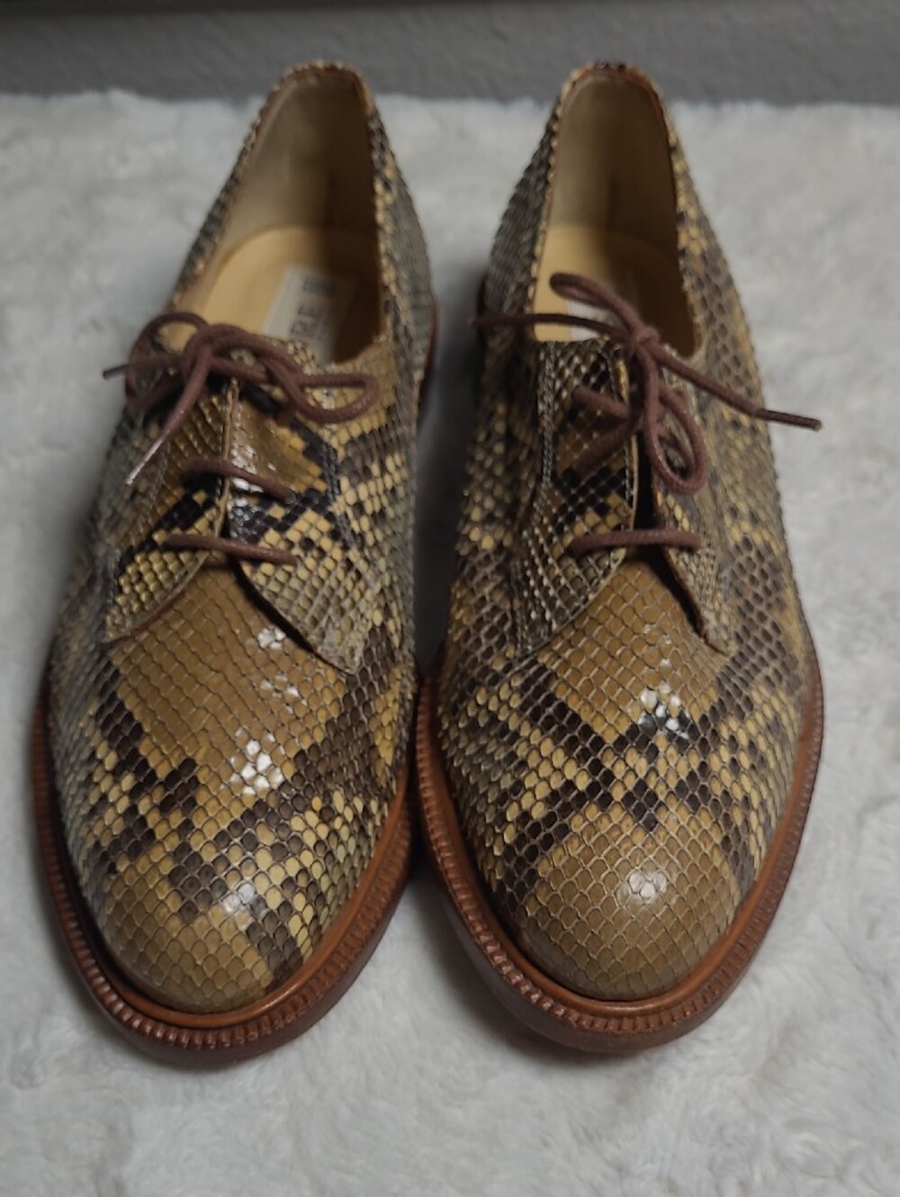 Sartore Paris Vintage Python Derby Shoes UK 3.5 US 5 Made in France Luxury